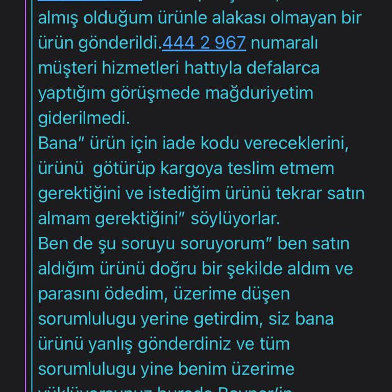 Aynı Ürünün Tekrar Yanlış Gönderilmesi Ve İlgisizlik