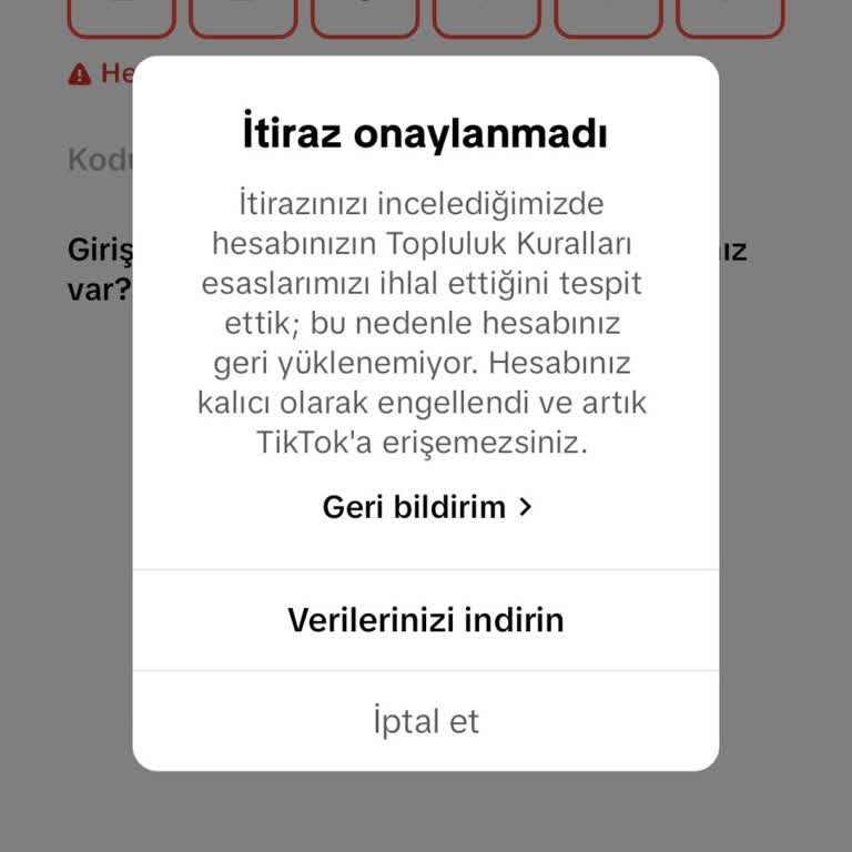 TikTok Hesabım Haksız Yere Kapatıldı