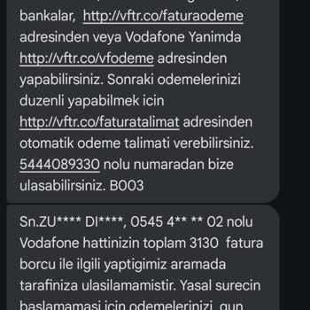 Vodafone Tarafından Gelen Rahatsız Edici Aramalar