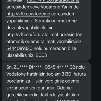 Vodafone Tarafından Gelen Rahatsız Edici Aramalar