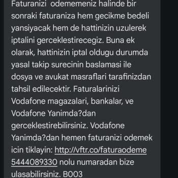Vodafone Tarafından Gelen Rahatsız Edici Aramalar