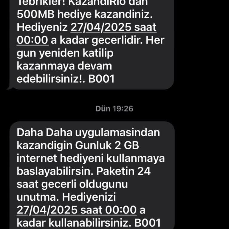 Kazandığım Hediye İnternet Hattıma Yansımıyor, Kullanamıyorum