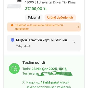 Teslim Edilmeyen Klima, Ulaşılamayan Müşteri Hizmeti: 4 Gündür Mağdurum!