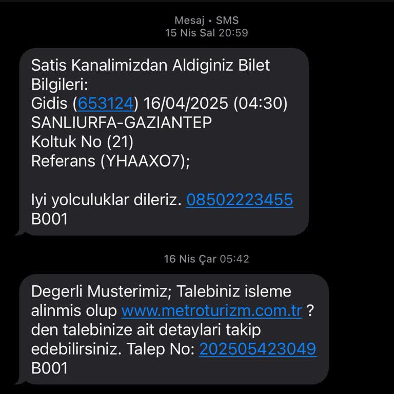 Metro Turizm Otobüsünün Gelmemesi Ve Ücret İadesi Sorunu