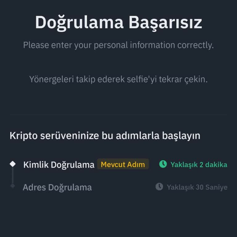 Binance TR Kimlik Doğrulama Sorunu Nedeniyle Para Çekemiyorum