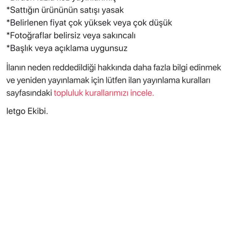 Letgo'da Öne Çıkarılan İlanlarım Haksız Yere Kaldırıldı, Para İadem Yapılmıyor