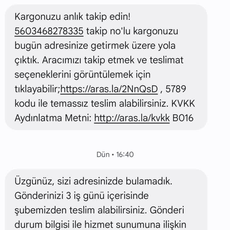 Teslimat Yapılmadan Adreste Yok Uyarısı Ve Şubeden Alma Sorunu
