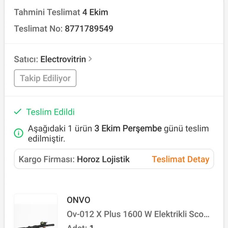 Satın Aldığım Scooter'ın Faturası Tarafıma Ulaşmadı