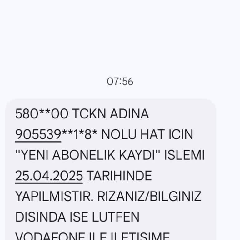 Habersiz Açılan Hat Ve Vodafoneun İzinsiz İşlem İddiası