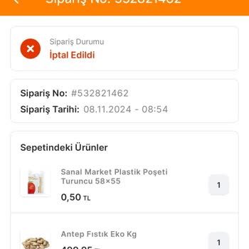 Migros Sanal Markette Stok Bahanesiyle Sipariş İptali Mağduriyeti