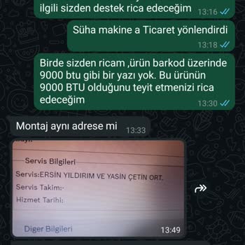 Klima Montajı İçin Servis Kaydı Karmaşası Ve İletişim Sorunu