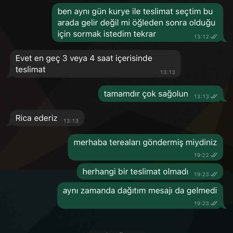 Sipariş Sonrası Ürün Gönderimi Ve Para İadesi Sorunu