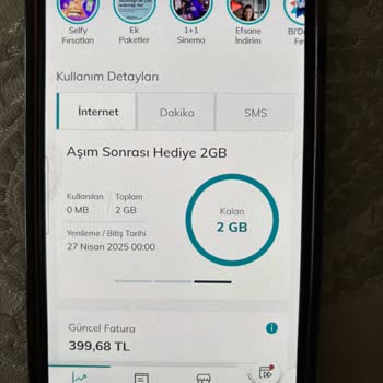 Hediye İnternet Tanımlı Olmasına Rağmen Ekstra Ücretlendirildim