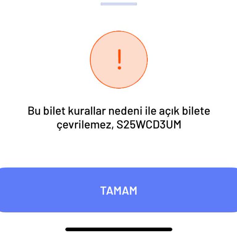 Açık Bilet Hakkıma El Kondu, Param Geri Verilmiyor!