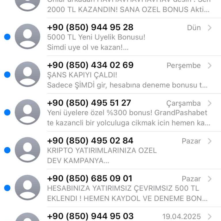 Kullanılmış Hat Nedeniyle Sürekli Gelen Yasa Dışı Mesajlar Ve Çözüm Eksikliği