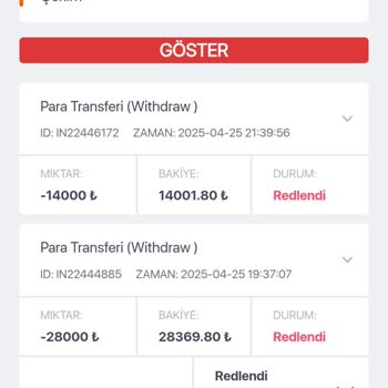 Bonus Çevrimi Sonrası Çekim Talebim İptal Edildi