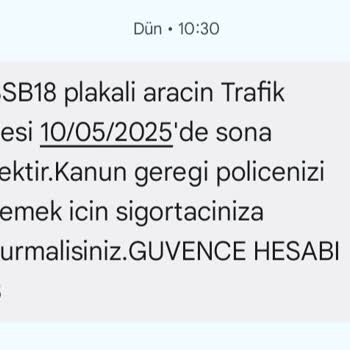 Adıma Kayıtlı Olmayan Araç İçin Haksız Mesaj Ve Sorumluluk Reddi
