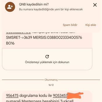 Bana Ait Olmayan Numara İle Masterpass Doğrulama Mesajı Aldım