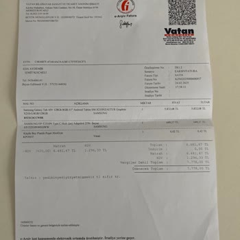 Arızalı Tablet Ve Şarj Kablosu İçin Değişim Talebi