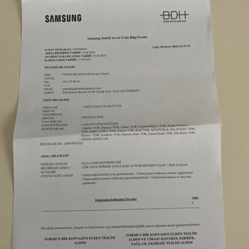 Arızalı Tablet Ve Şarj Kablosu İçin Değişim Talebi