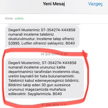 Yıkama Sonrası Solan Ürün İçin Değişim Ve İade Reddedildi