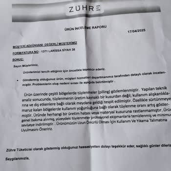 İlk Giyimde Tüylenen Ürün Ve Yetersiz Çözüm Hayal Kırıklığı Yarattı