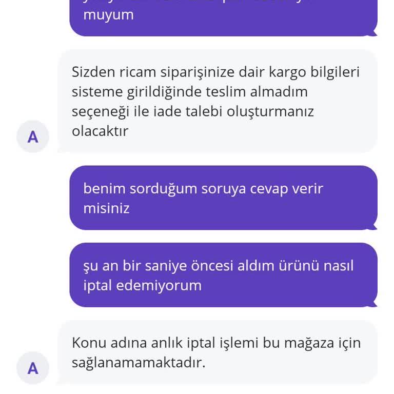 N11den Alınan Ürünün İptal Talebi Hemen Reddedildi