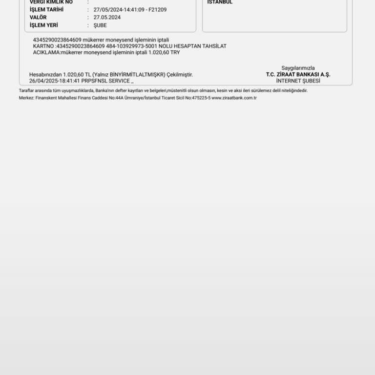 Hesabımdan Sebepsiz Para Çekiliyor, İade Talep Ediyorum