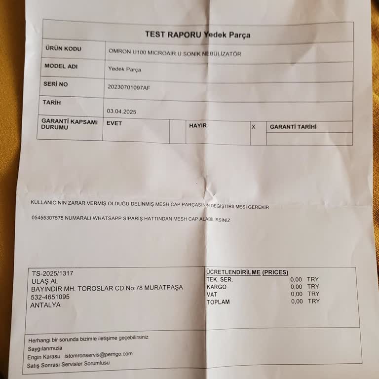 Yeni Alınan Nebülizatör Bozuldu Firma Sorumluluk Almadı Paramı İade Etmiyorlar