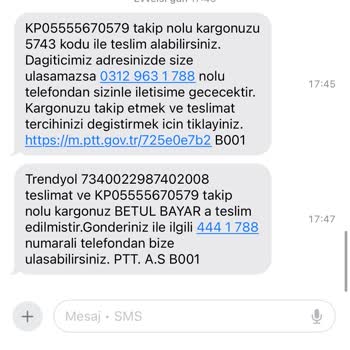 PTT Kargo Teslim Edilmeden Teslim Edildi Gösteriliyor Ve Ulaşılamıyor