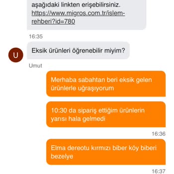Migros Sanal Market'te Eksik Ürün Ve Çözülmeyen İade Sorunu