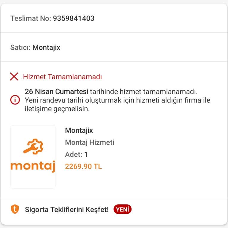 Montaj Randevusu İptali Ve İletişim Sorunları Nedeniyle Mağduriyet