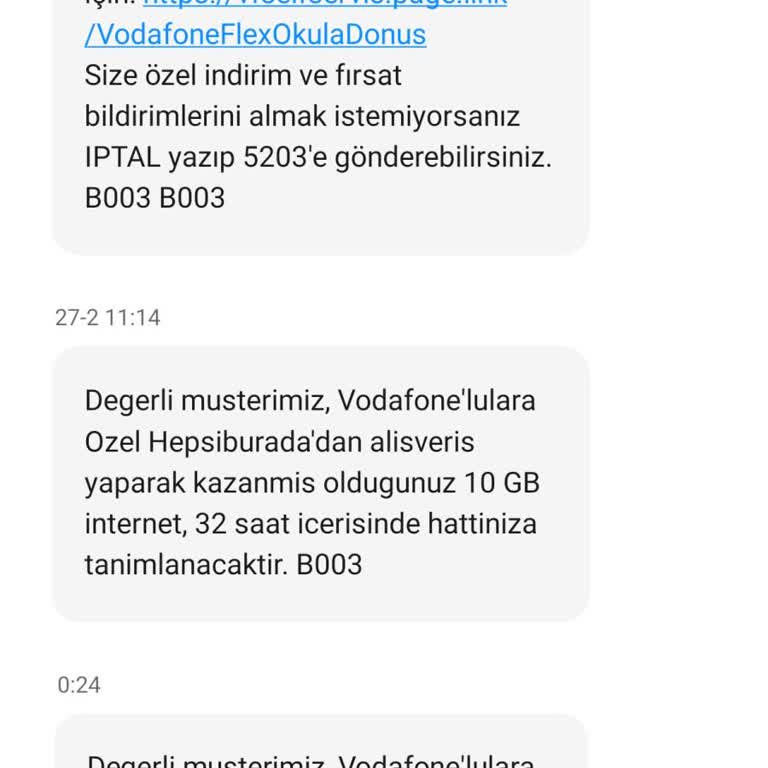 Vodafone-Hepsiburada Kampanyasında Hediye İnternet Hattıma Tanımlanmadı