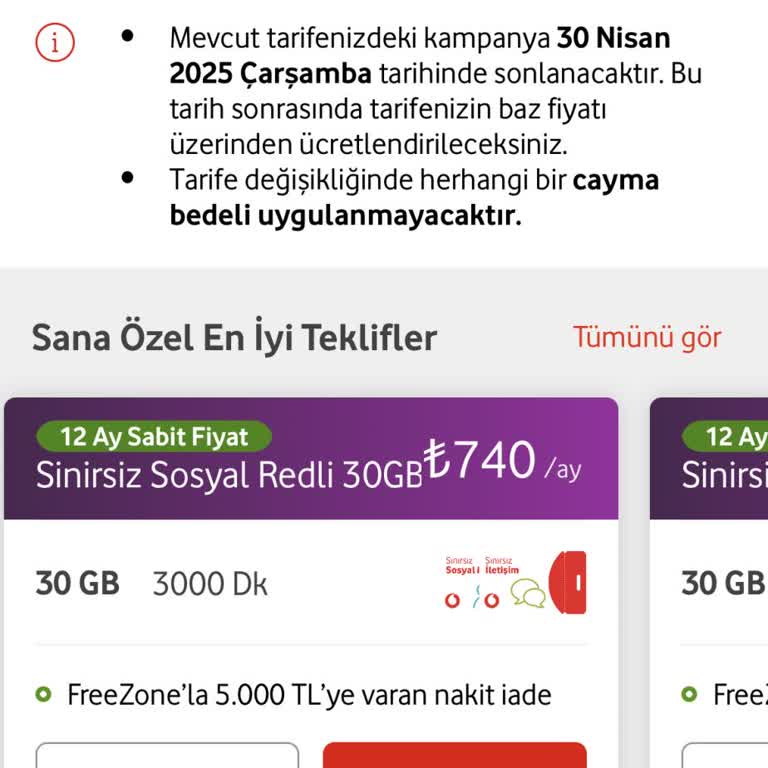 Tarife Fiyat Artışı ve Paket Seçeneği Şikayeti
