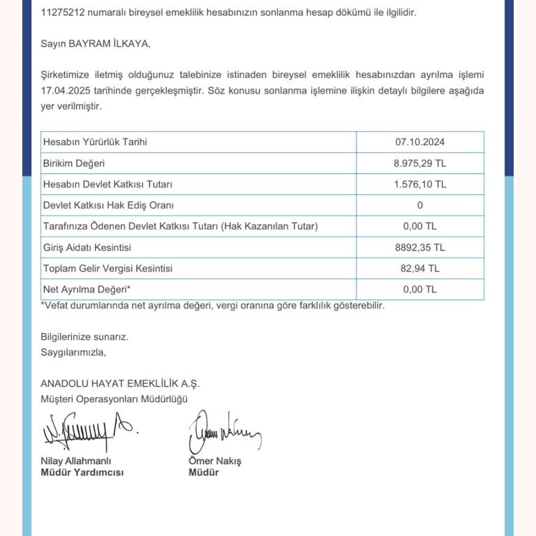 Bilgim Dışında Açılan BES Hesabımdaki Paramı Alamıyorum