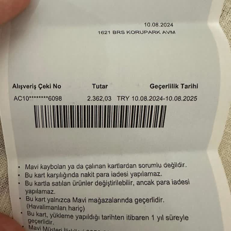 Hediye Çeki Fotoğrafı Kabul Edilmedi, Alışverişim Reddedildi