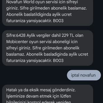 Vodafone Yanımda'ya Giriş Sorunu Ve Çözülemeyen Novafun Aboneliği