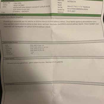 Teknik Servis Notebook Kasma Sorunumu Çözemedi Mağdurum