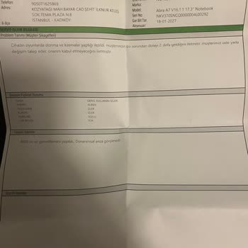 Teknik Servis Notebook Kasma Sorunumu Çözemedi Mağdurum
