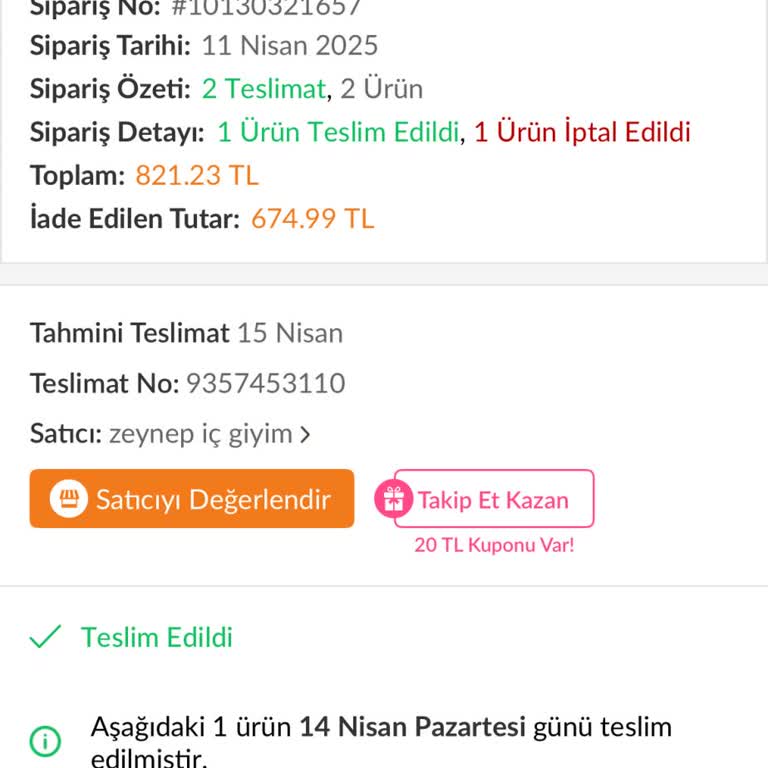 İade Edilmeyen 675 TL İçin Bekletiliyorum!