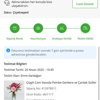 Siparişimdeki Çiçekler Eksik Ve Yanlış Teslim Edildi