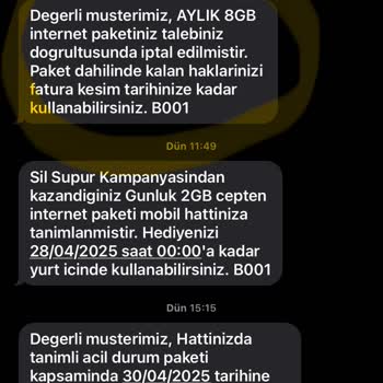 Onayım Olmadan Ek Paket Tanımlandı Acil İptal İstiyorum