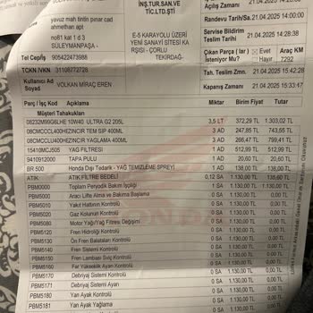 Honda Nitko Bakımı Sonrası Motorum Ölümcül Arıza Yaptı Güvenim Tamamen Bitti