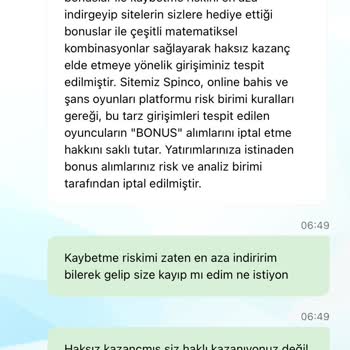 Bonus Hakkımın Geri Verilmemesi Hakkında Şikayet
