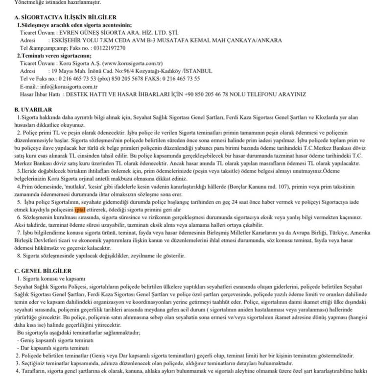 Zorunlu Olmayan Yurt Dışı Seyahat Sigortasının İptalinde Zorluk Yaşıyorum