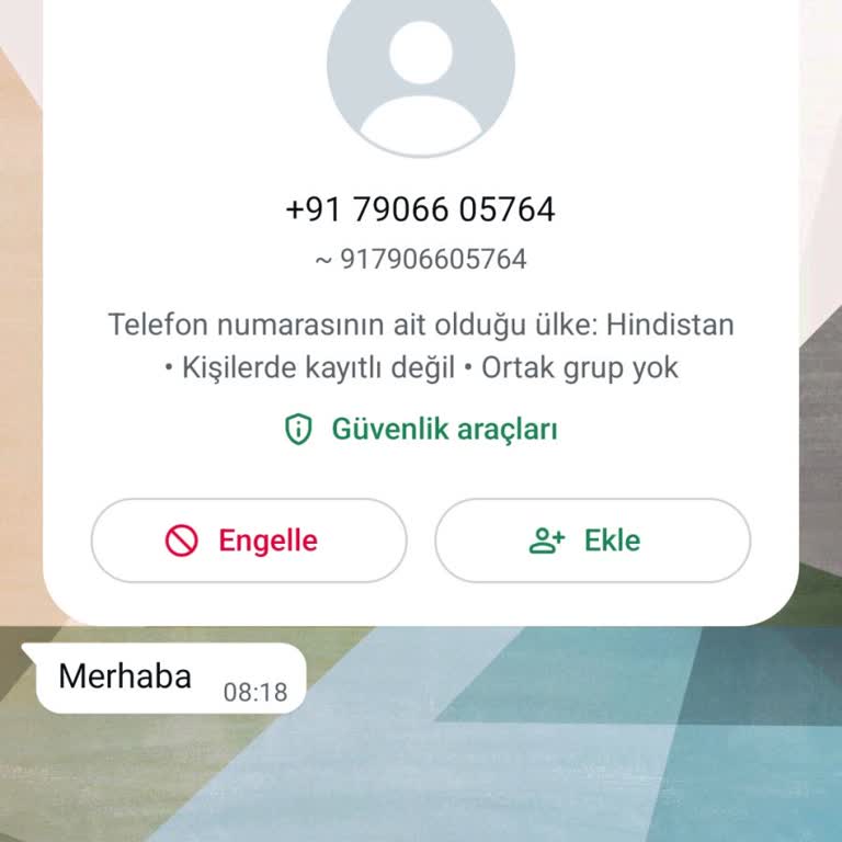 Yabancı Numara Üzerinden Gelen WhatsApp Mesajı Nedeniyle Güvenlik Endişesi