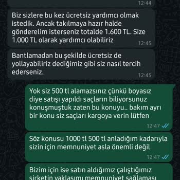 Aldığım Saç Ürünü Renk Değiştirdi, Firma Sorumluluk Almadı Ve Ek Ücret Talep Etti