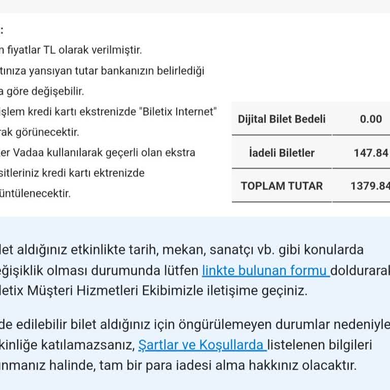 Biletix'ten İadeli Bilette Zorlayıcı Şartlar Ve Yetersiz Müşteri Desteği