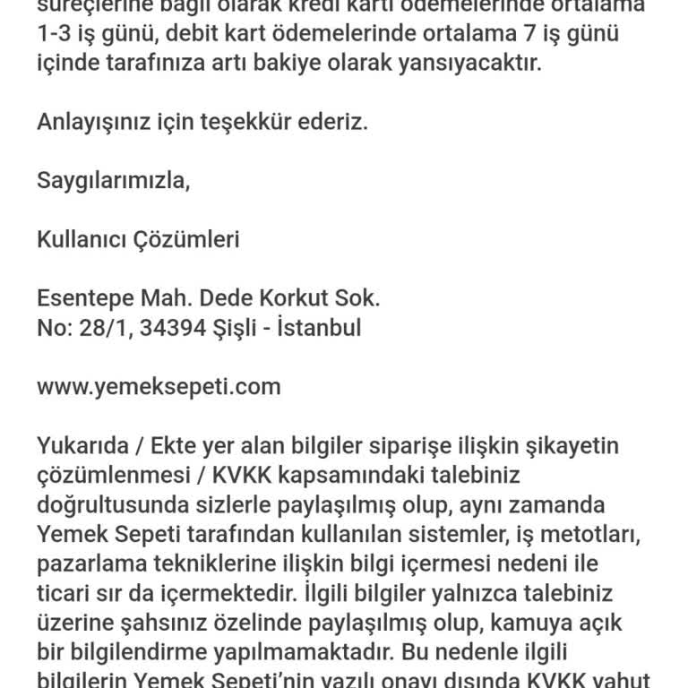 Sipariş İptali Sonrası Ücret İadesi Yapılmadı, Muhatap Bulamıyorum