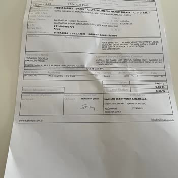 Laurastar Ütü Sürekli Arızalanıyor Ve Satış Sonrası Destek Yetersiz